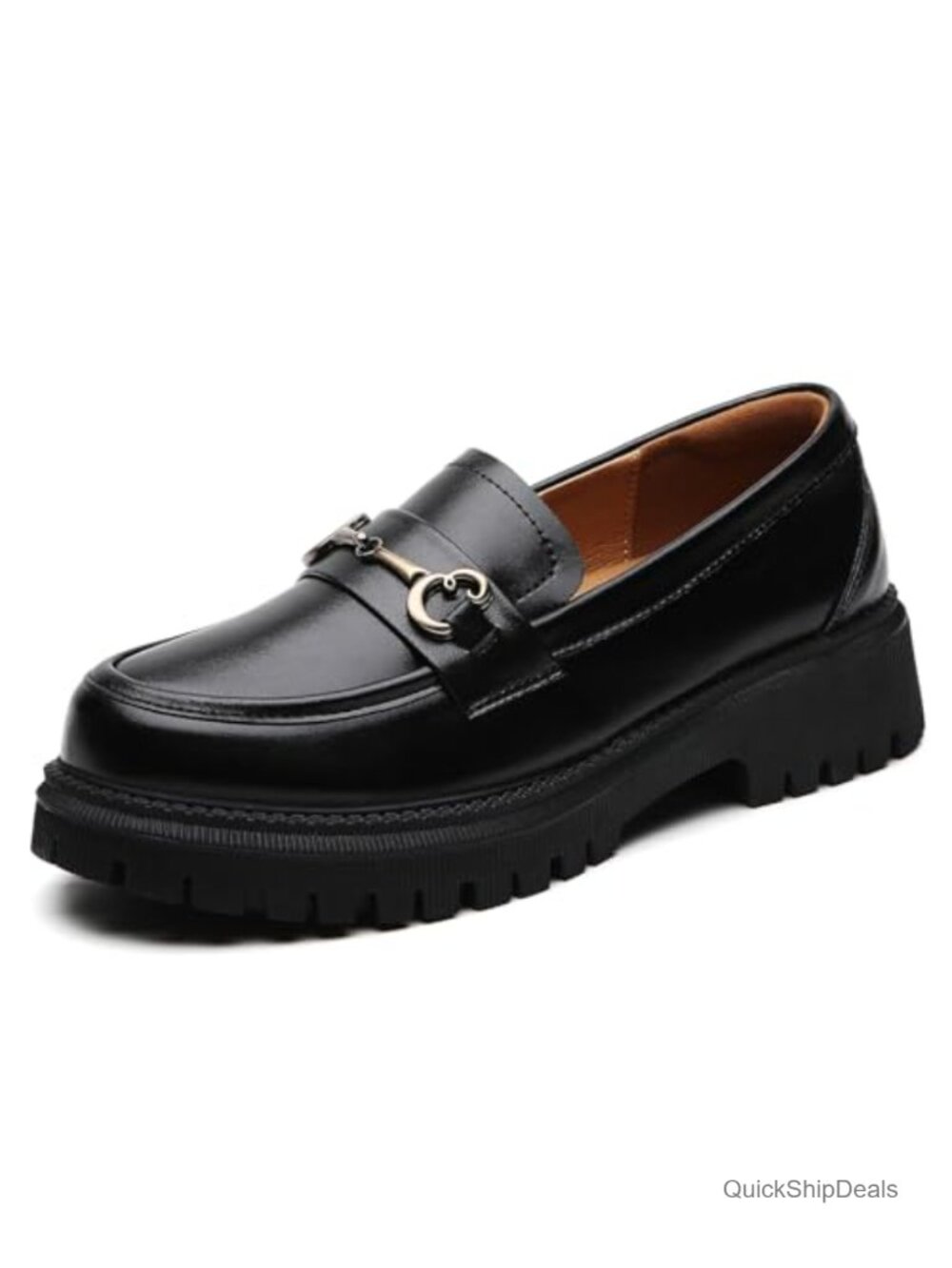 Women Platform Loafers Slip On Comfort Flat Work Office Shoes